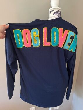 Simply Southern Dog Lover Glitter Letters Navy Long Sleeve Tee